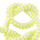 Polymeer kralen rondellen 7mm - White-neon yellow